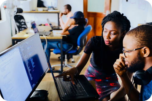 Students on computer