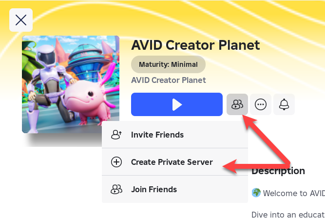 Screenshot from AVID Creator Planet